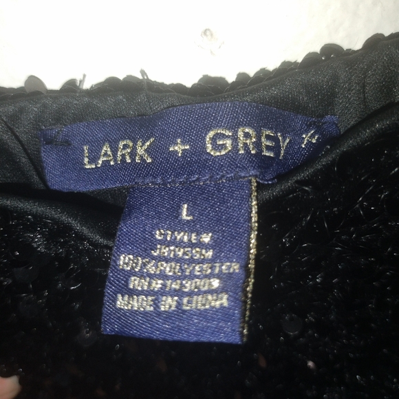 Sequined Sparkly Shiny Black Maxi Skirt Size Large Lark + Grey - Picture 4 of 7